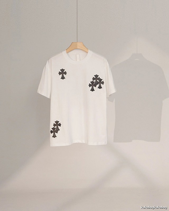 Chrome Hearts Cross Patch Street Style White T-Shirt