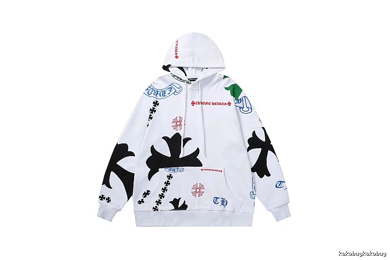 Chrome Hearts Gift Ready Cross graphic hoodie Black Blue Cross with Fresh Pattern