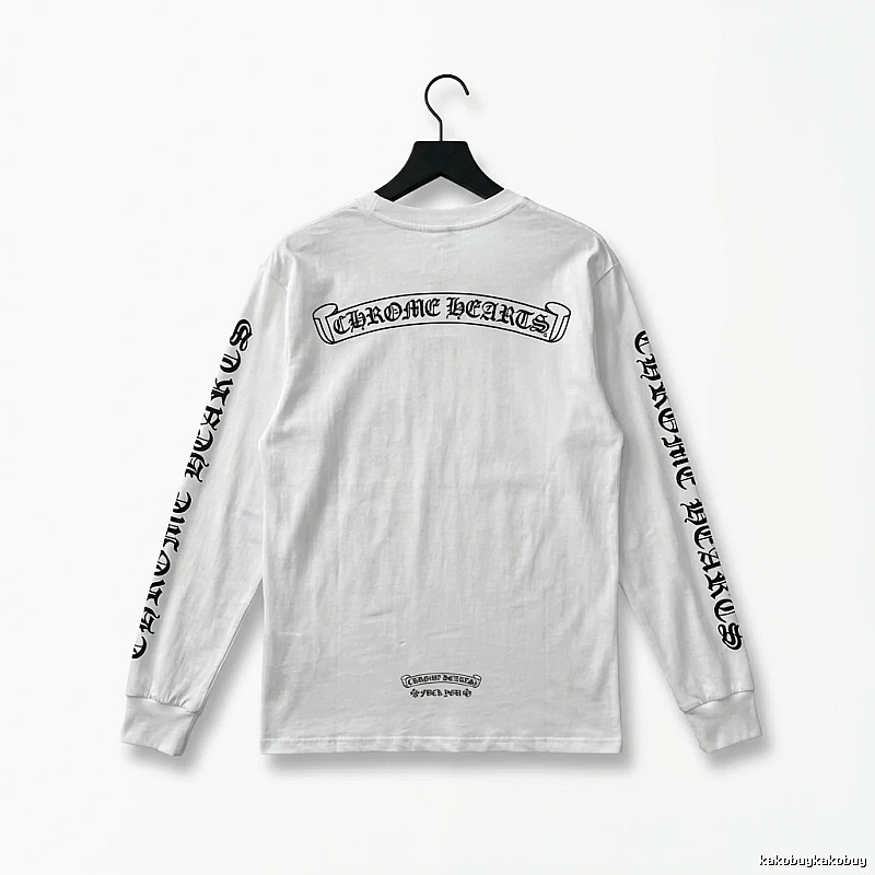 Chrome Hearts Gothic Style White Long-sleeved Shirt