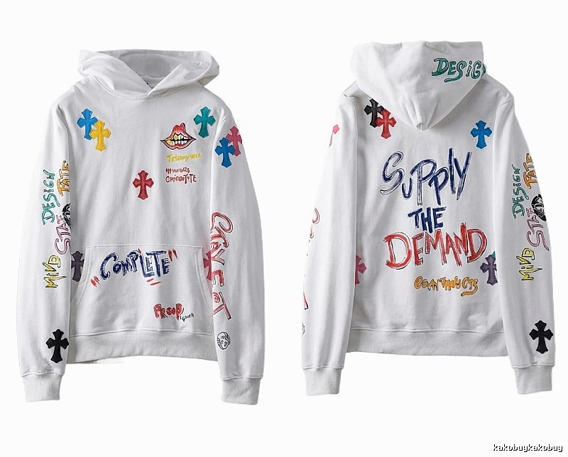 Chrome Hearts Graffiti Style White Hoodie