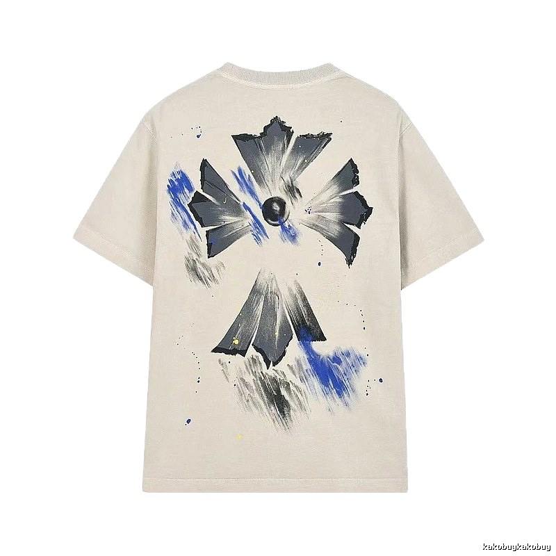 Chrome Hearts Ink-splattered Cross Vintage Off-white T-shirt