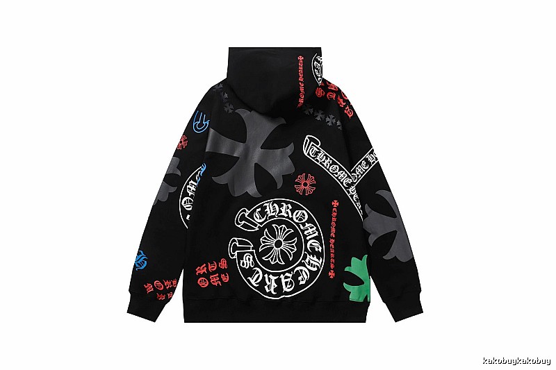 Chrome Hearts Premium Style Cross graphic hoodie Black Blue Cross for Minimal Outfits