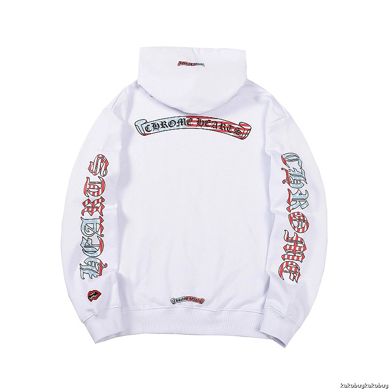Chrome Hearts Premium Style Cross graphic hoodie Black Blue Cross for Resort Outfits