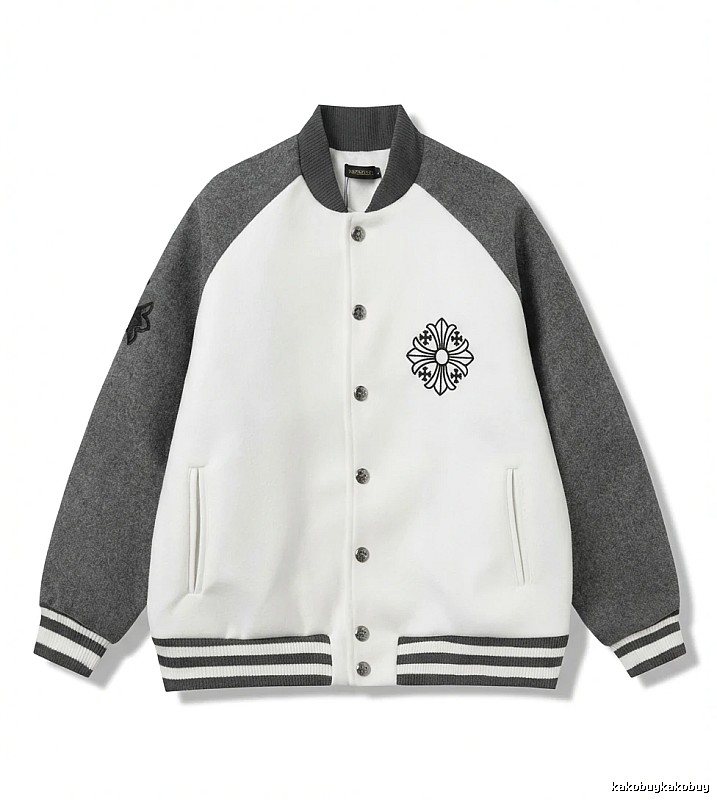 Chrome Hearts Retro Grey and White Collar Jacket