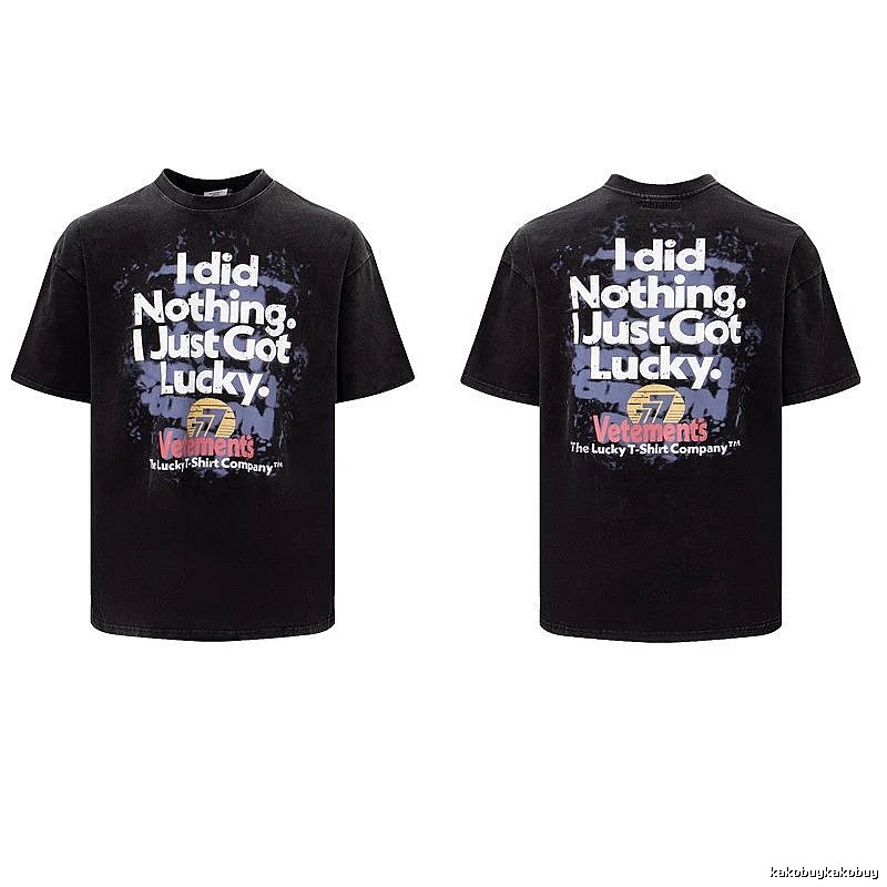 Classic Statement graphic T-shirt Black Colorful Lucky for Daily Styling