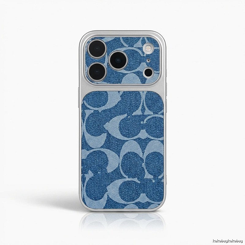 Coach denim-style blue iPhone case
