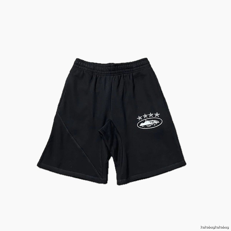 Corteiz five-star pattern black shorts