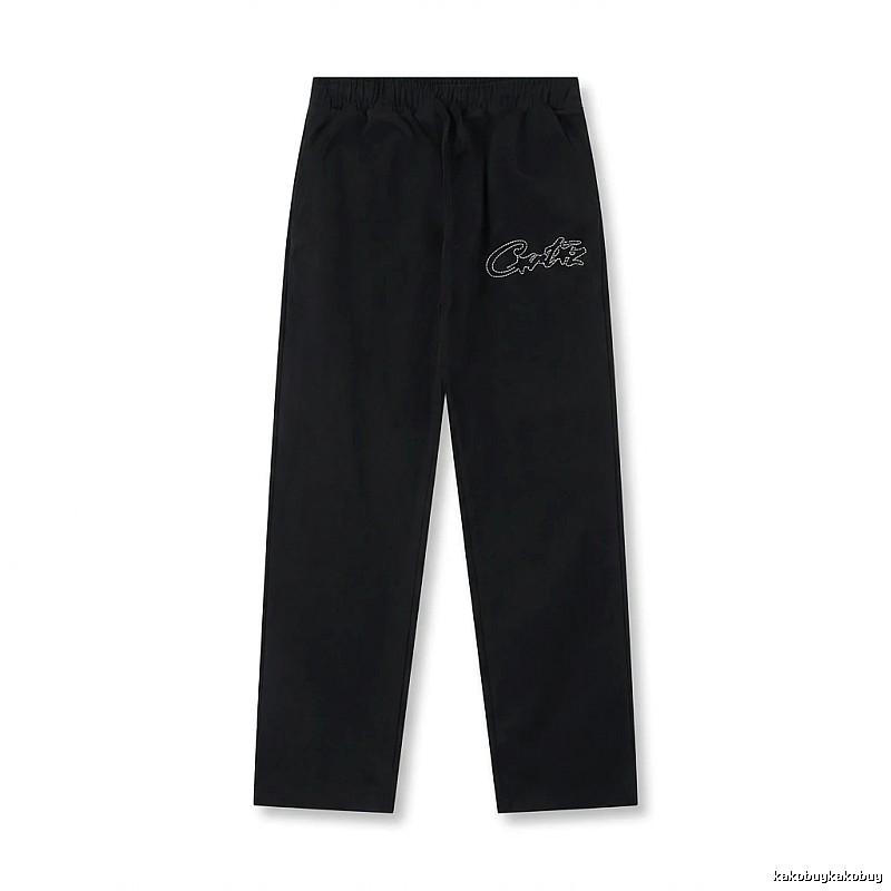 Corteiz minimalist style black long trousers