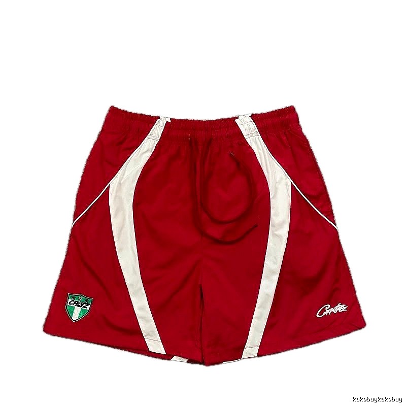 Corteiz Team Logo Street Style Red and White Sports Shorts
