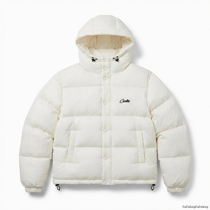 Corteiz trendy brand simple style white cotton-padded coat