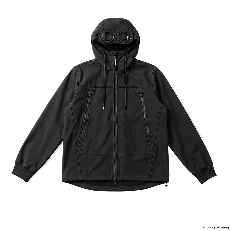 C.P. hooded simple style black coat