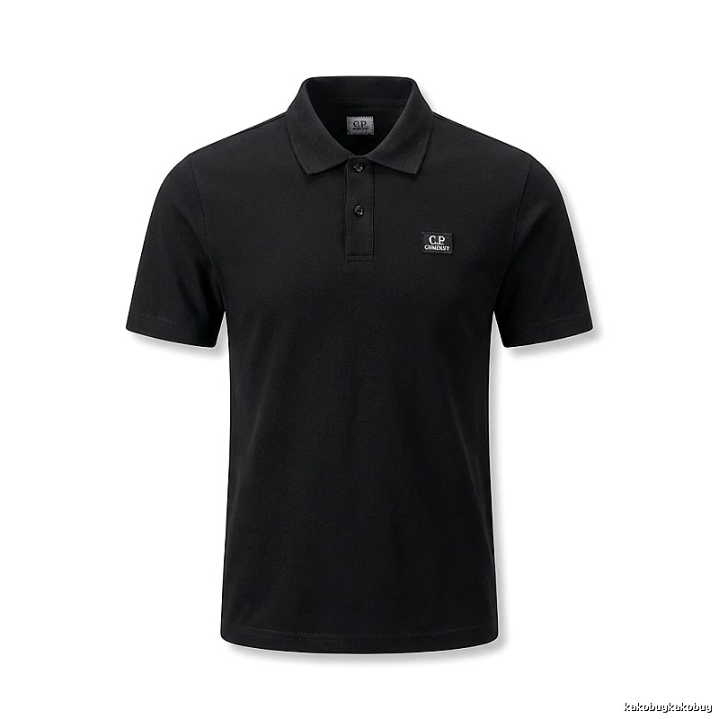 C.P. Simple Style Black Polo Shirt