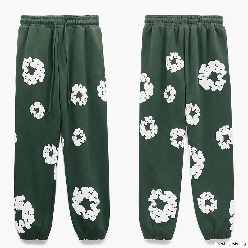 Denim Tears Printed Casual Dark Green Pants