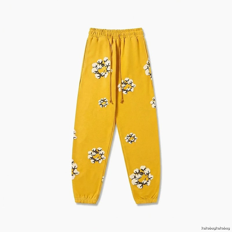 DENIM TEARS Printed Retro Yellow Sweatpants