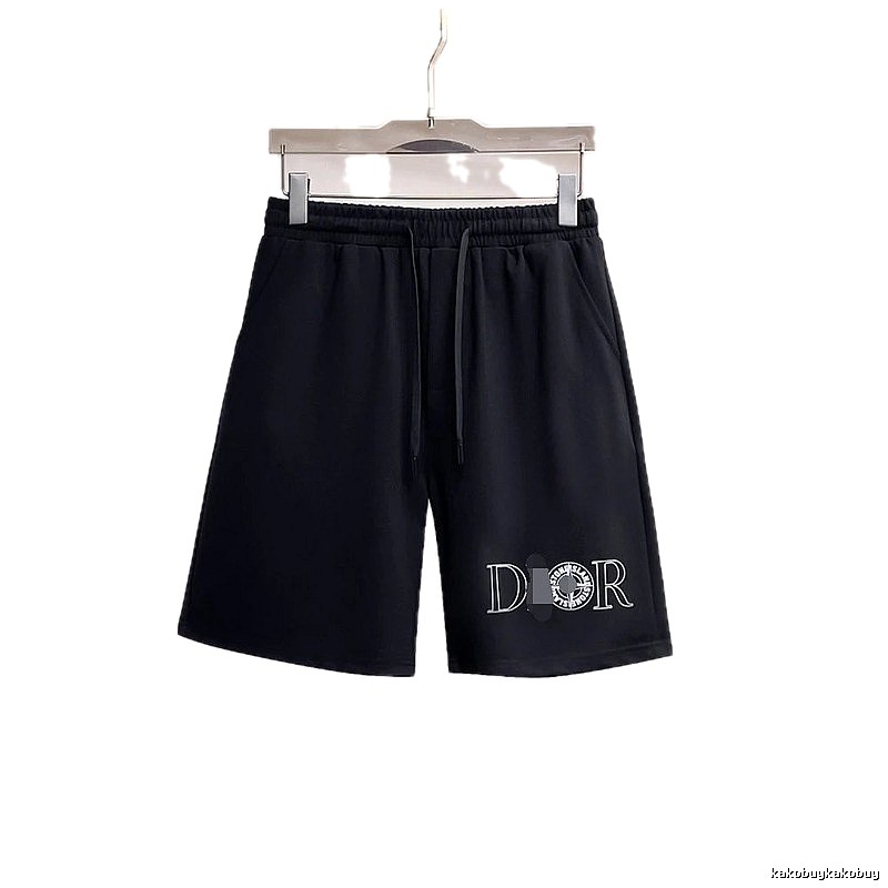 Dior Letter Print Trendy Style Black Casual Shorts