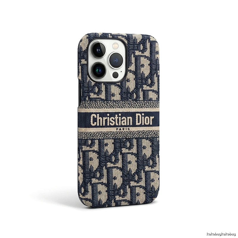 Dior Monogram Dark Blue Phone Case