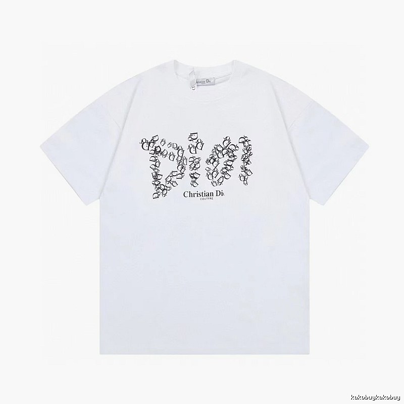 Dior Monogram Light Luxury Style White Short-sleeve T-Shirt