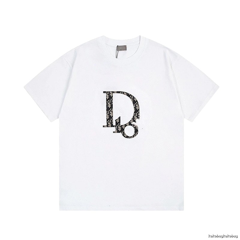 Dior Monogram Light Luxury Style White Short-sleeved T-shirt