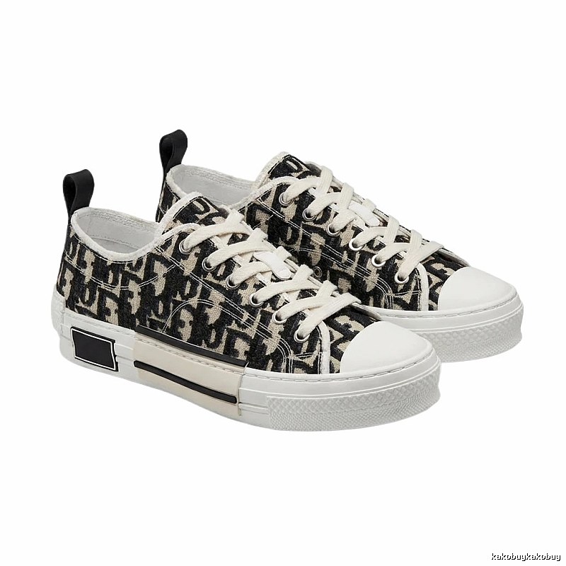 Dior monogram style black and white canvas shoes