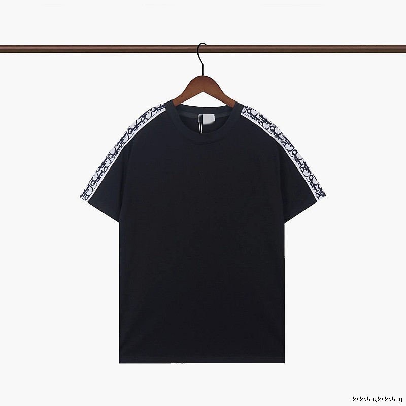 Dior Monogram Webbing Cool Street Style Black T-Shirt
