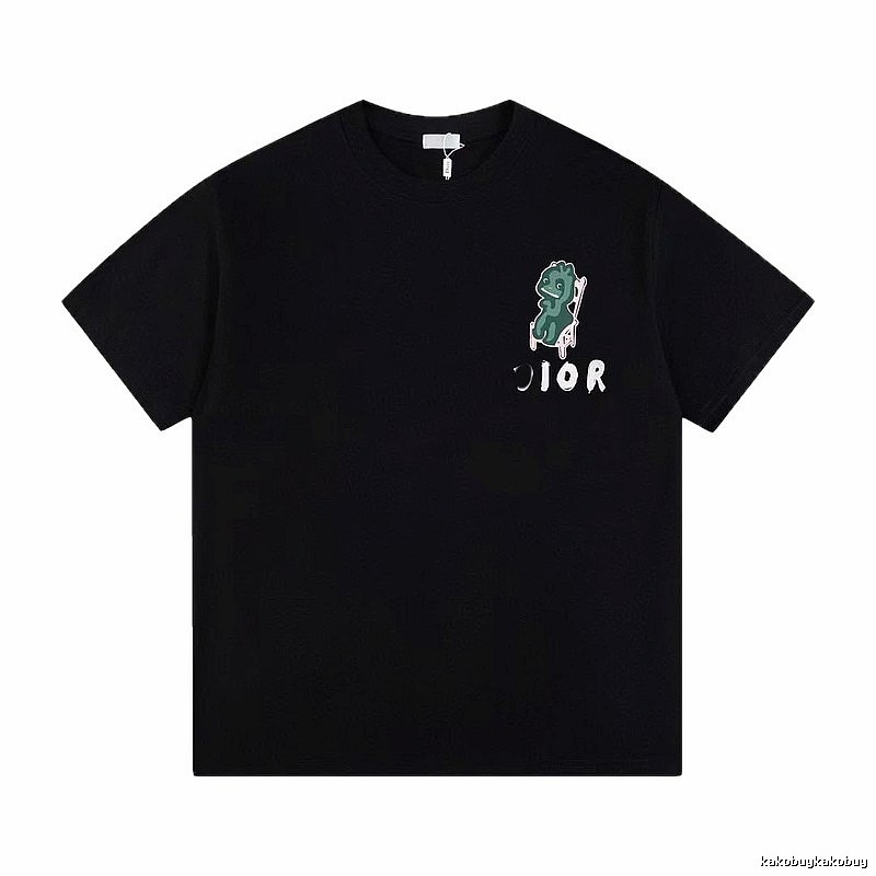 Dior Monster Print Trendy Black Short-sleeve T-shirt