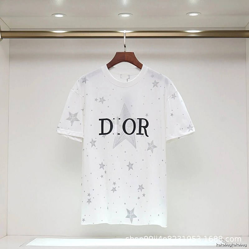 Dior Star Print Cool & Trendy Style White T-Shirt