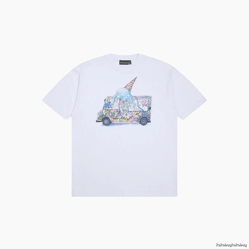 DREW Graffiti Style Ice Cream Truck White Short Sleeve T-shirt