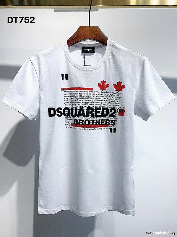 DSQUARED2 Maple Leaf Print Street Style White T-Shirt
