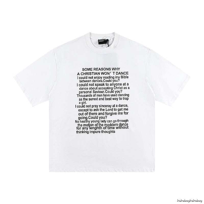 ERD Slogan Print Street Style White T-Shirt