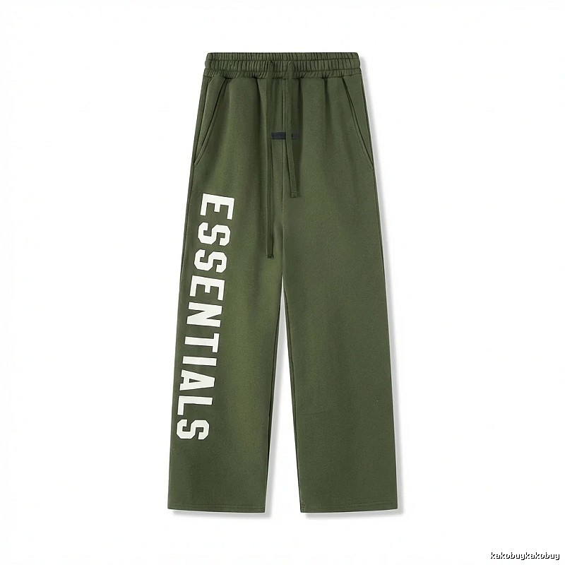 ESSENTIALS Military Green Wide-Leg Pants