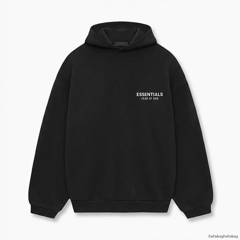ESSENTIALS minimalist style black hoodie