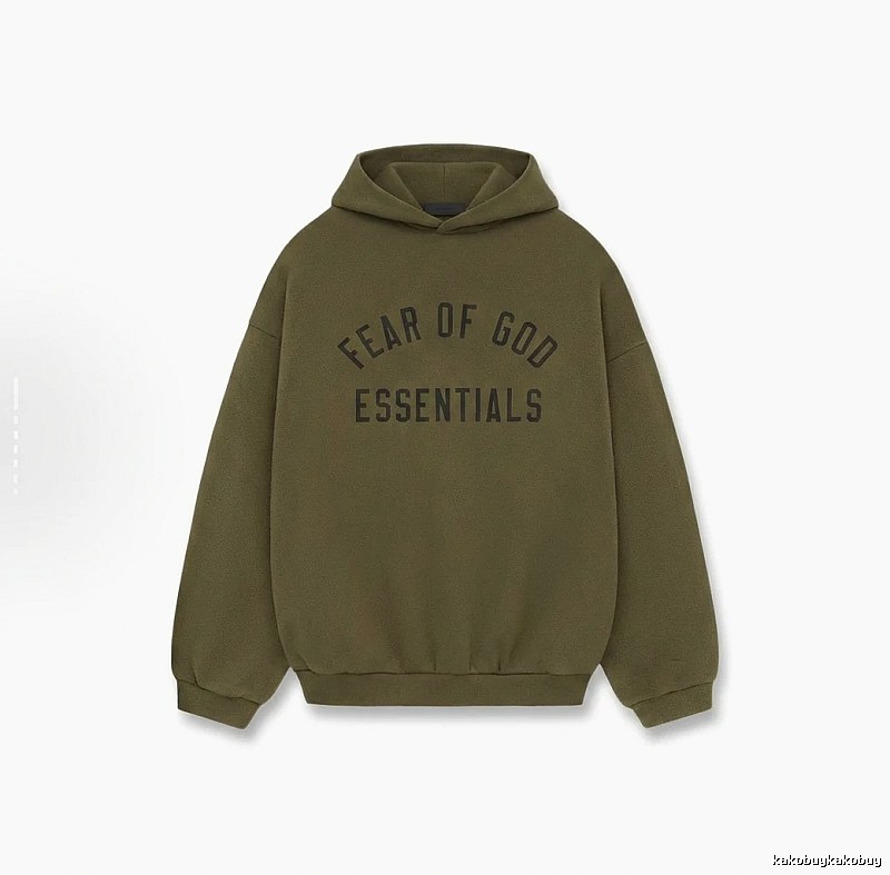ESSENTIALS minimalist style olive green sweatshirt