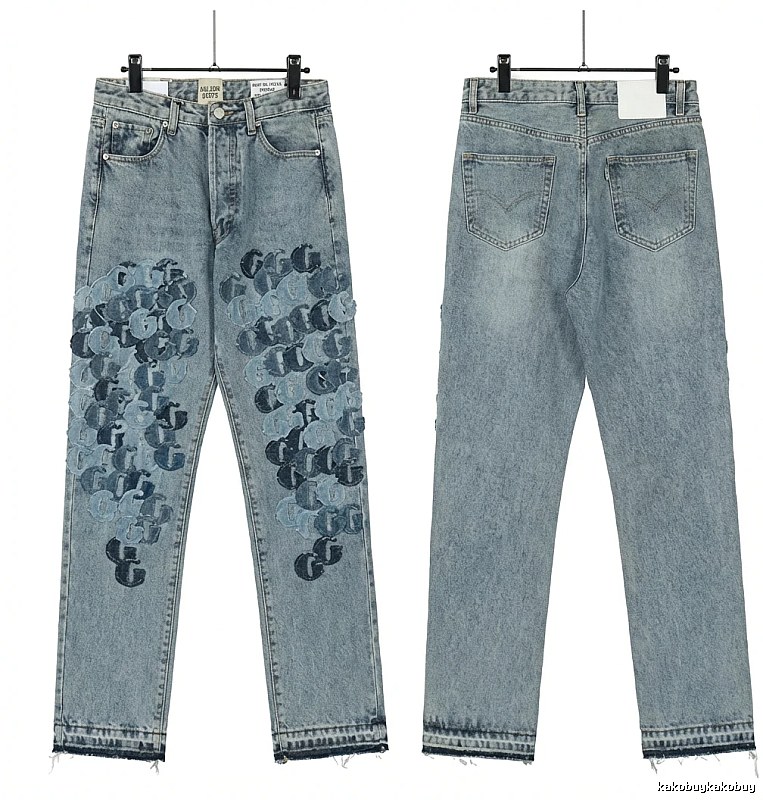Gallery Dept graffiti-style light blue jeans