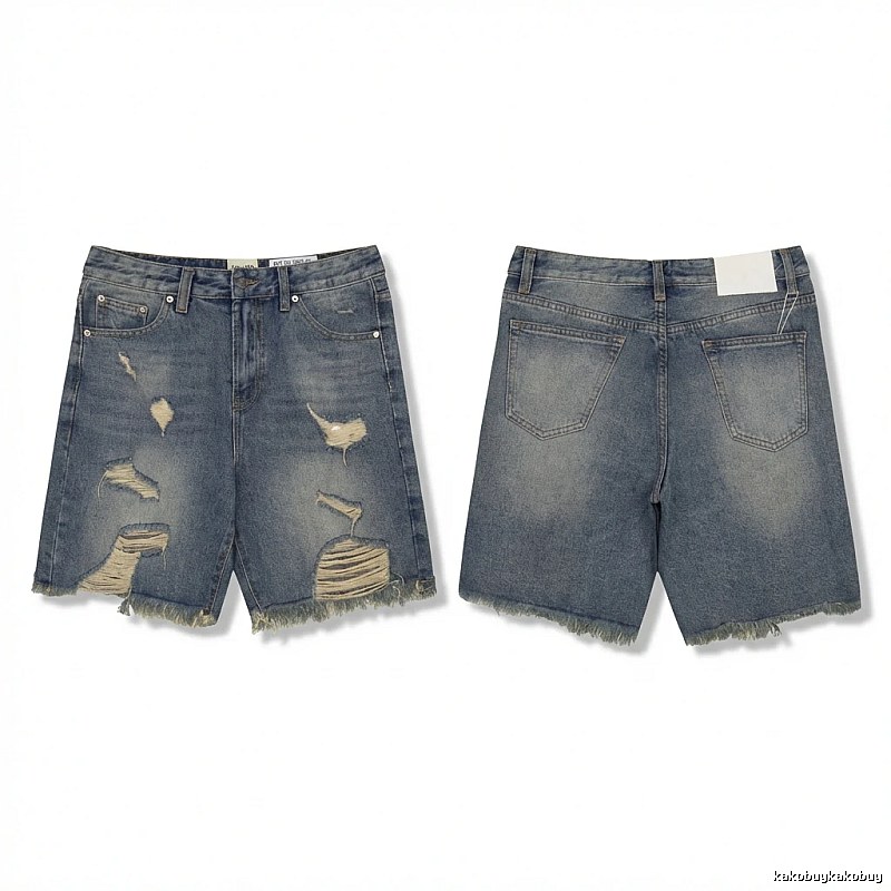 Gallery Dept Ripped and Distressed Denim Shorts