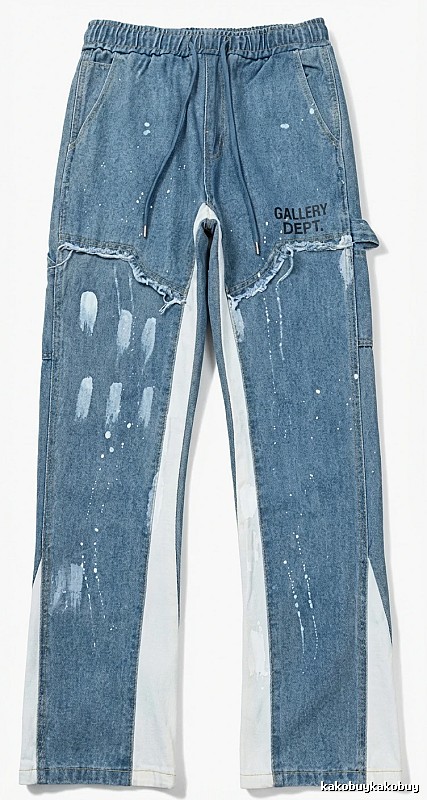 Gallery Dept Ripped Denim Blue Long Pants