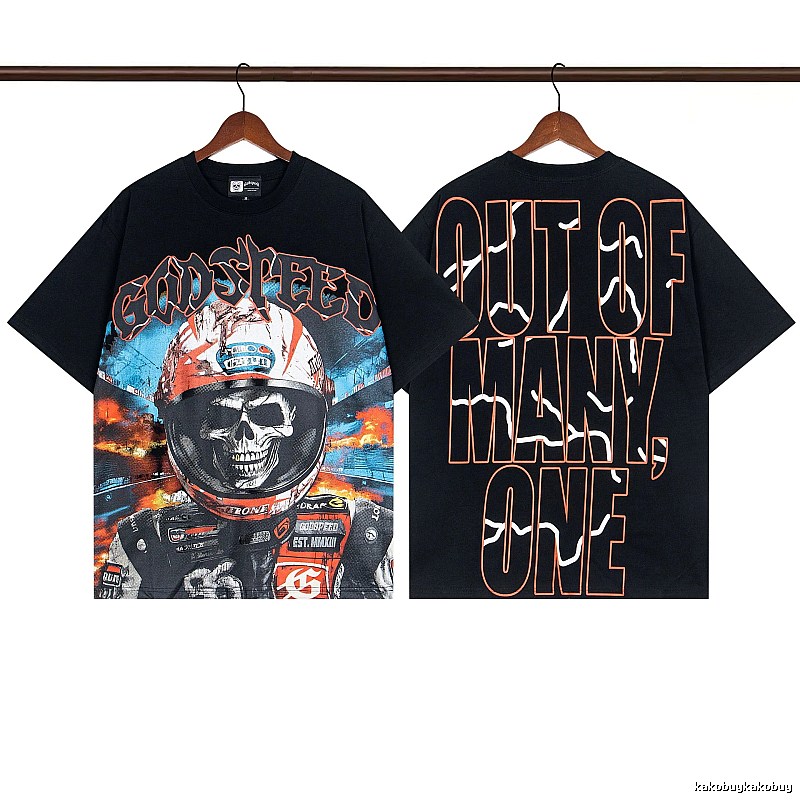 Godspeed Skull Motorcycle Street Style Black Short Sleeve T-Shirt