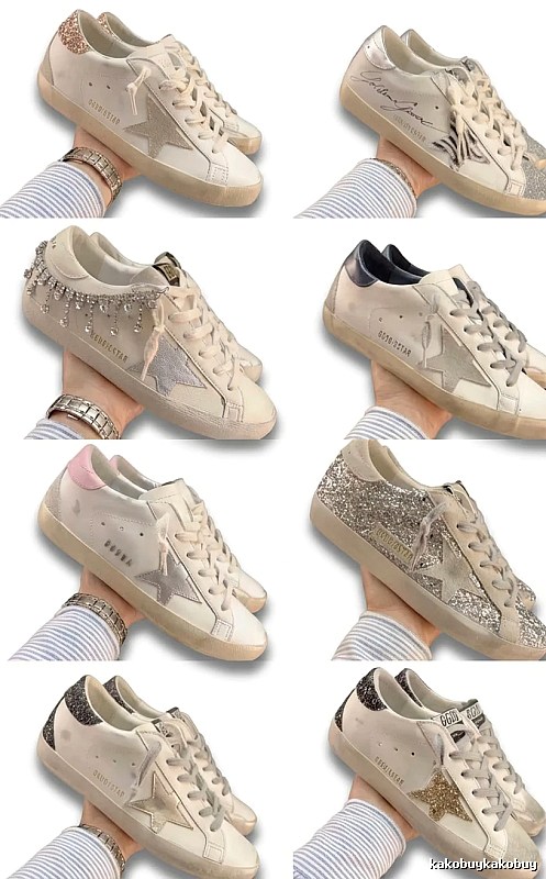 Golden Goose distressed shoes retro style white
