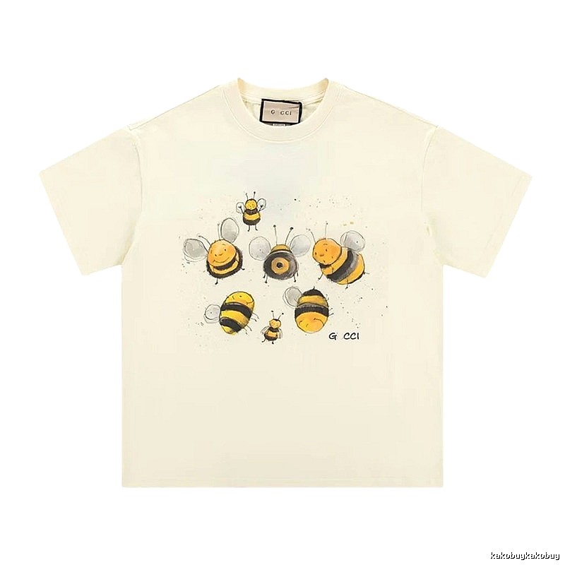 Gucci Bee Graffiti Casual Style Off-white T-shirt