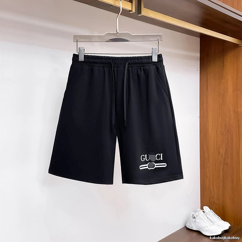 Gucci Letter Print Casual Style Black Shorts