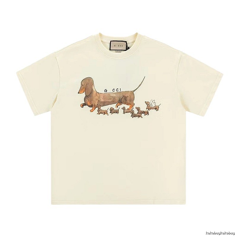 Gucci Sausage Print Casual Style Off-white T-shirt
