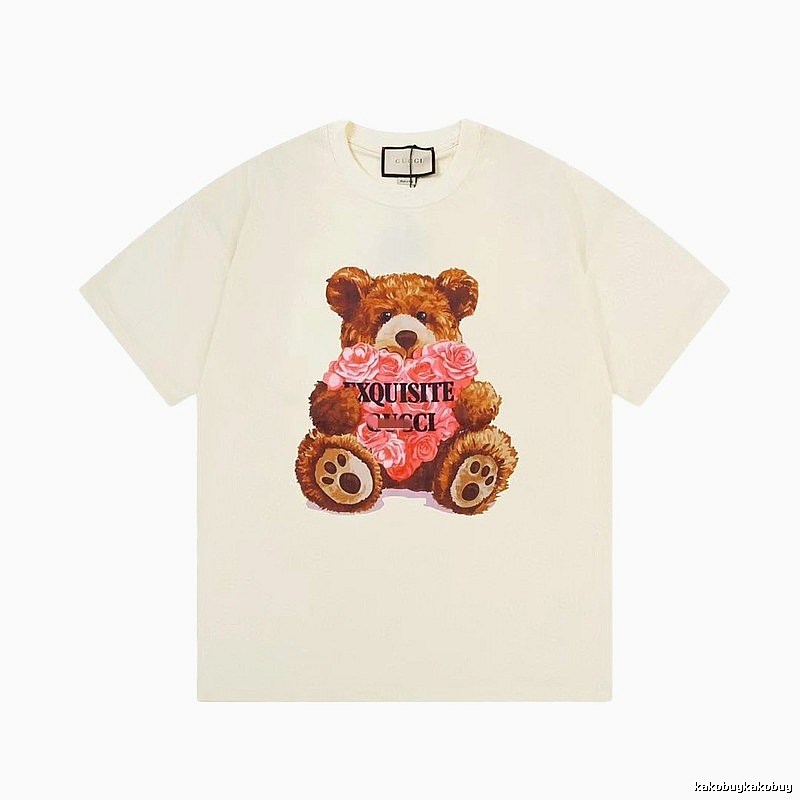 Gucci Teddy Bear Print Casual Off-white T-shirt