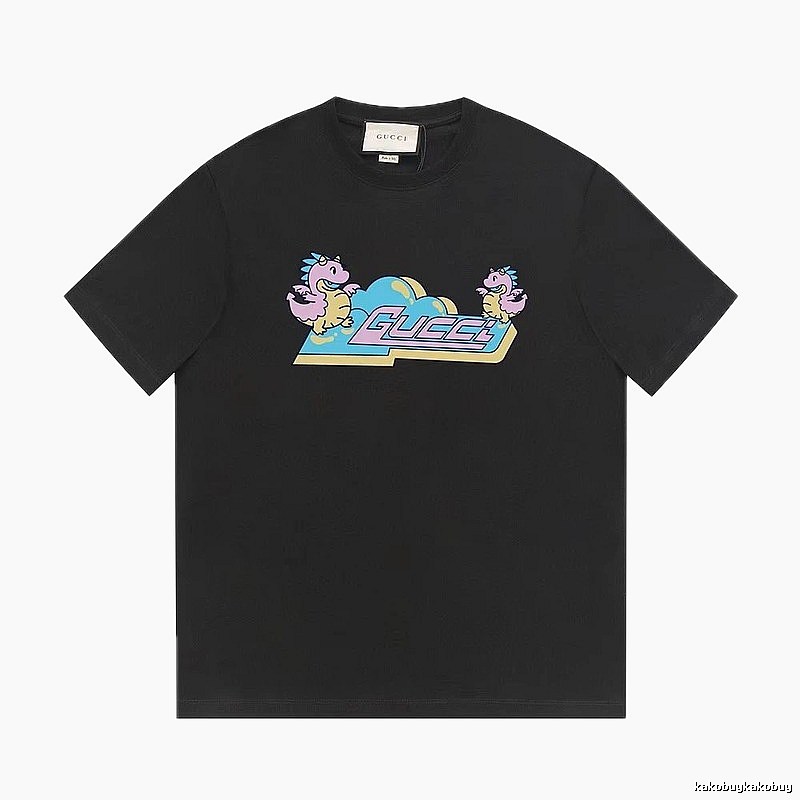 Gucci Year of the Dragon Collection Cartoon Style Black T-Shirt