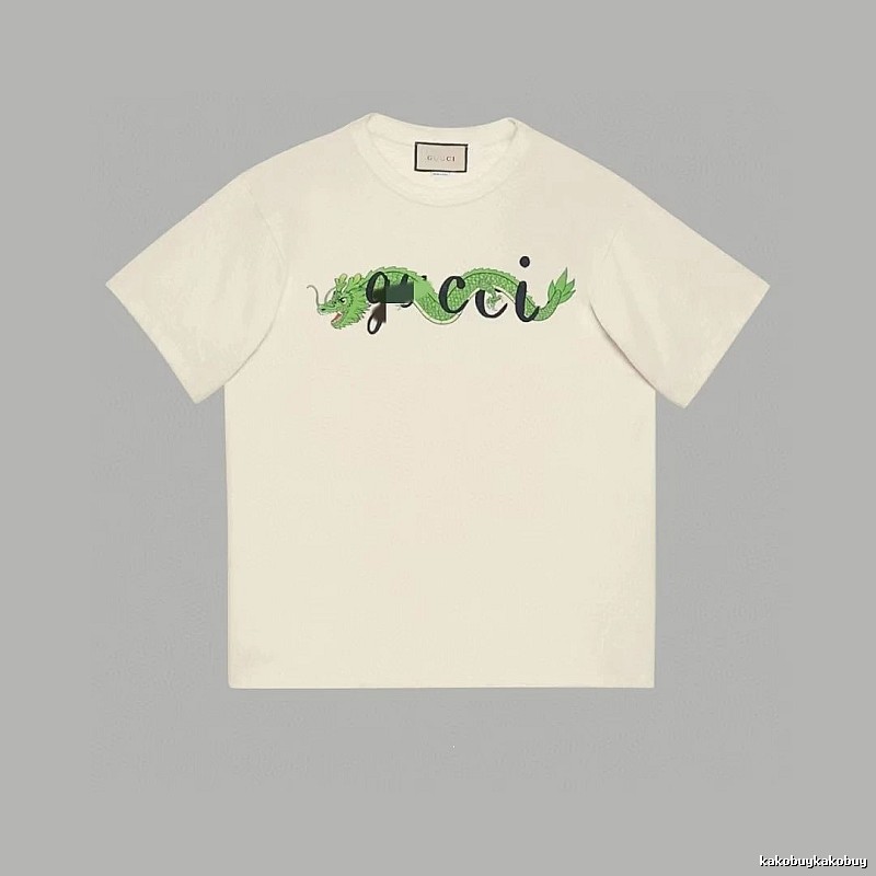 Gucci Year of the Dragon Collection Vintage Style Off-White Short Sleeve T-Shirt