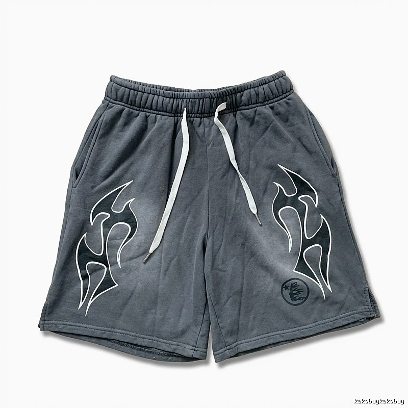 Hellstar Flame Wind Grey Shorts