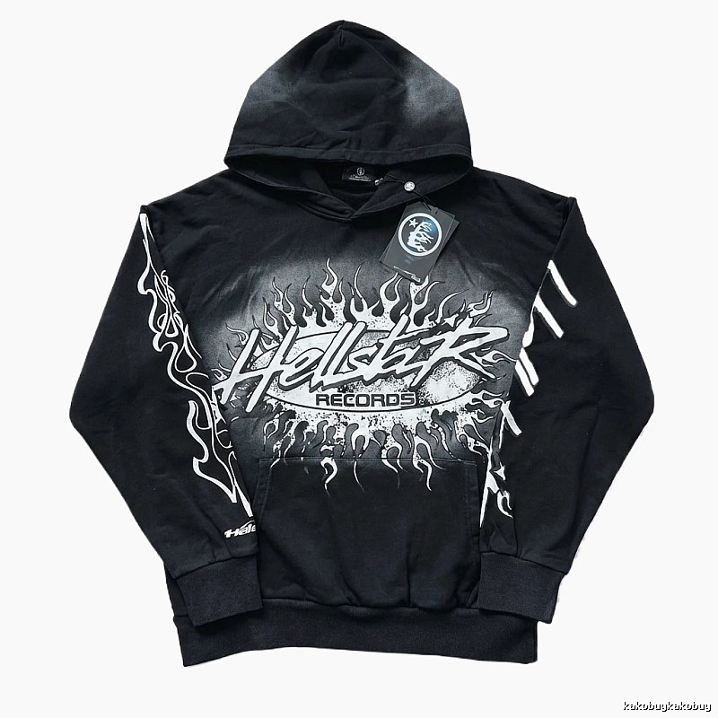 Hellstar Records Flame Wind Black Hoodie
