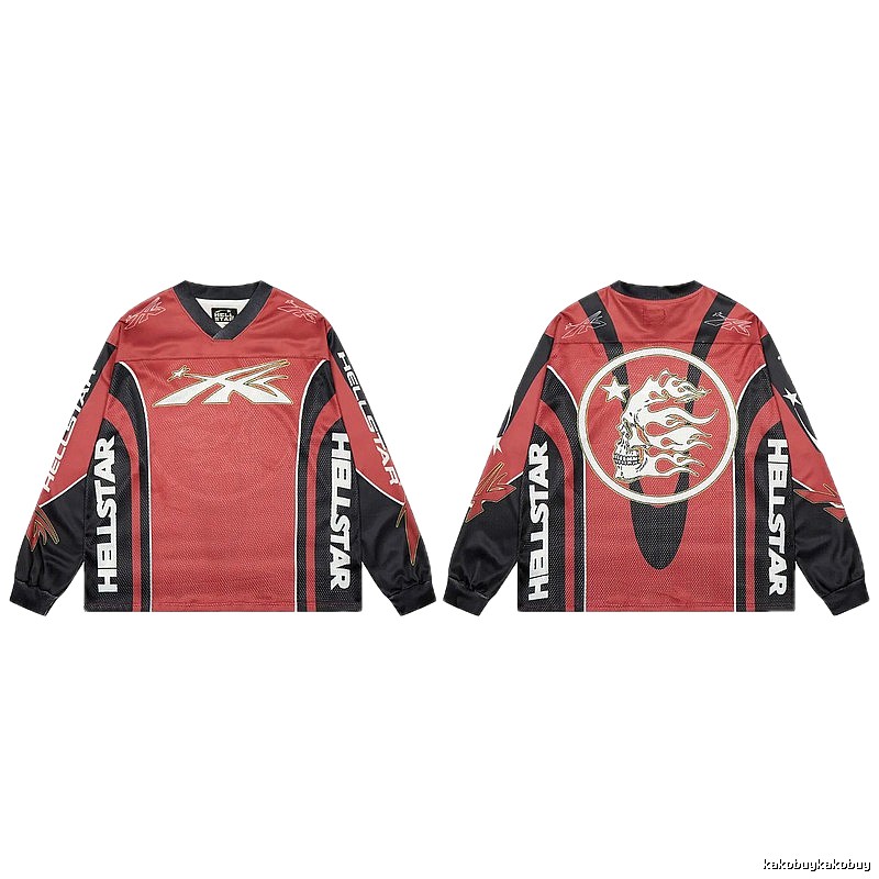 Hellstar Skull Street Style Red and Black Jersey