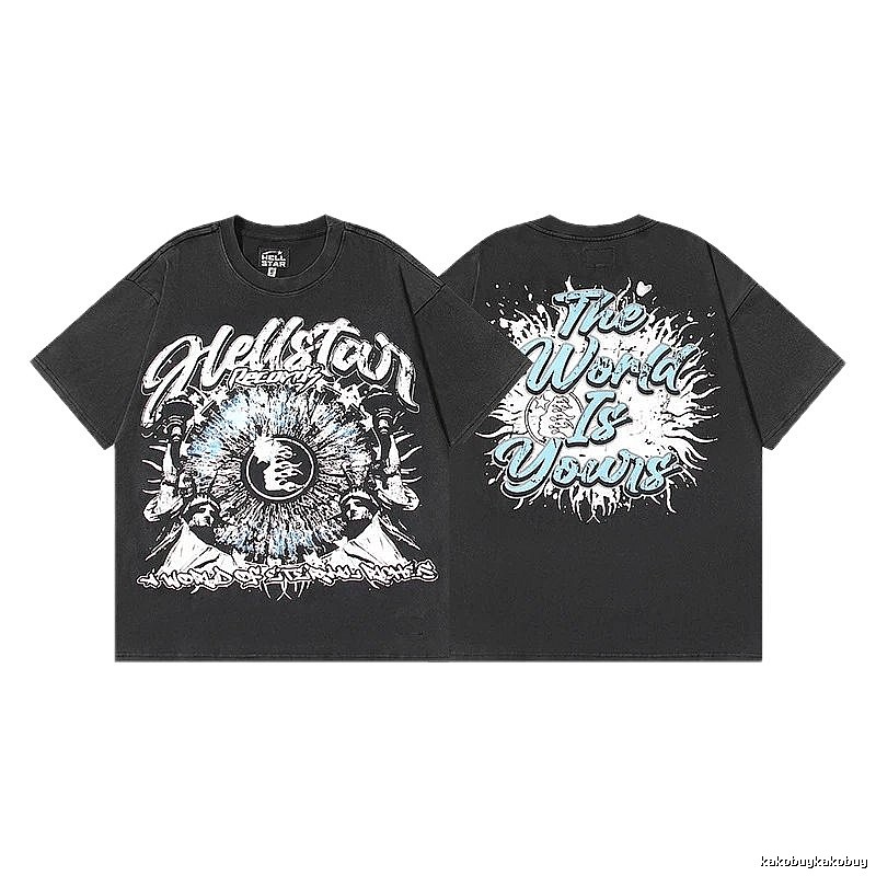 Hellstar Statue of Liberty Print Street Style Black T-Shirt