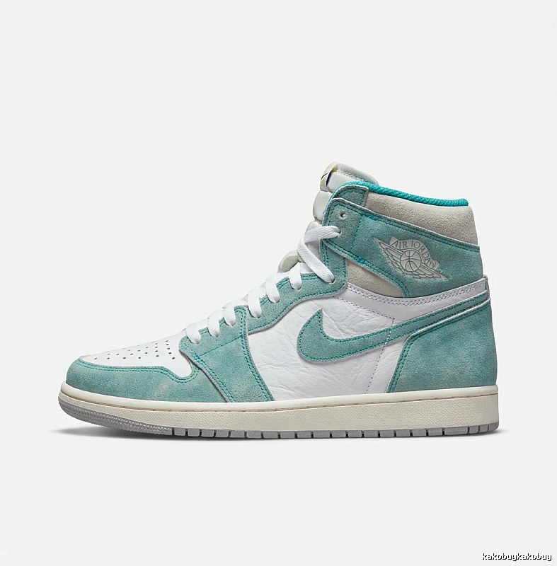 Jordan AJ1 High-Top Fresh Green and White Shoes