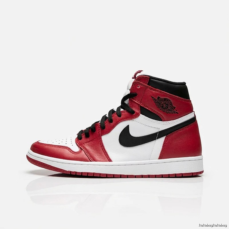 Jordan AJ1 High-Top Red, White and Black Athletic Shoes