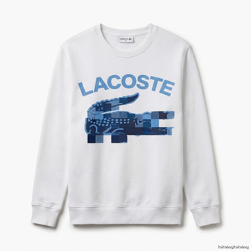 Lacoste Blue and White Contrast Fashion Sweatshirt